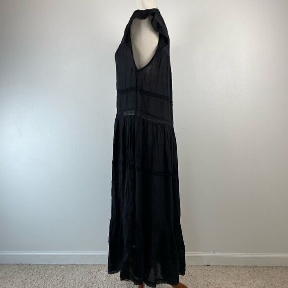 NWT Free People Black Boho Midi Dress Size XS - Picture 3 of 7